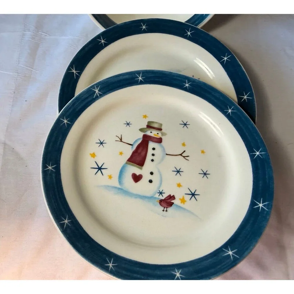 Royal seasons stoneware snowman dinner set